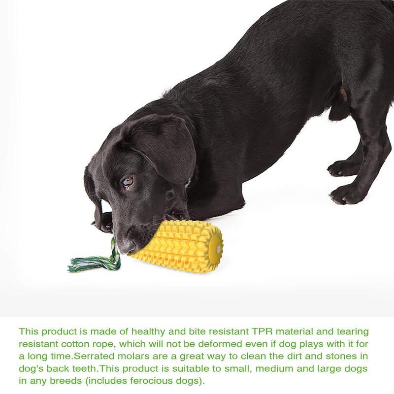 Squeaky Corn Dog Chew Toy — Durable Rope & Rubber Teether for All Breeds