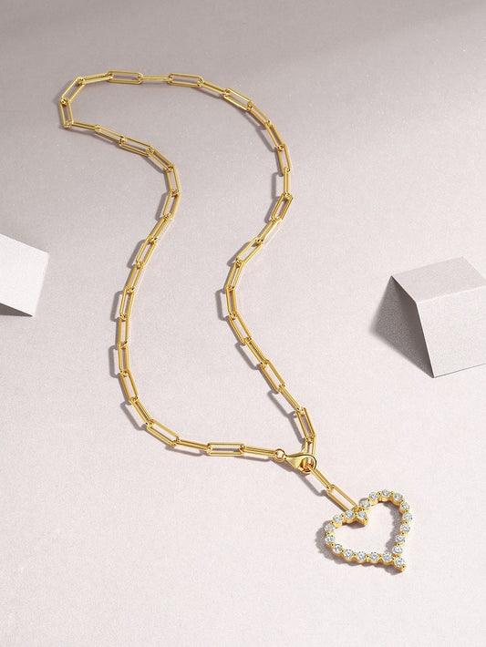 Heart Wish Moissanite Jewelry Set – S925 Sterling Silver Necklace & Earrings