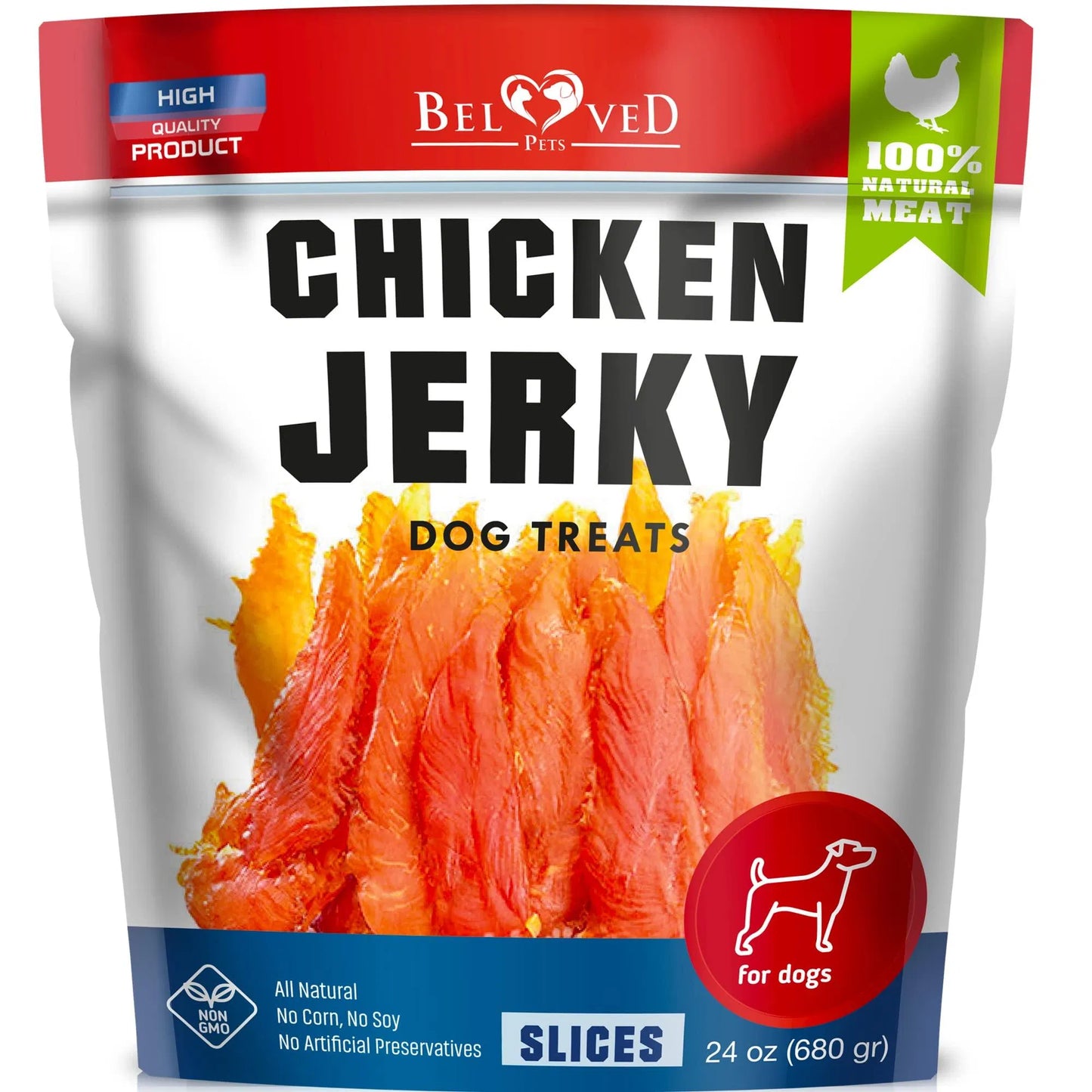 Premium Chicken Jerky Dog Treats - 1.5 lb Grain-Free Training Chews for All Dogs