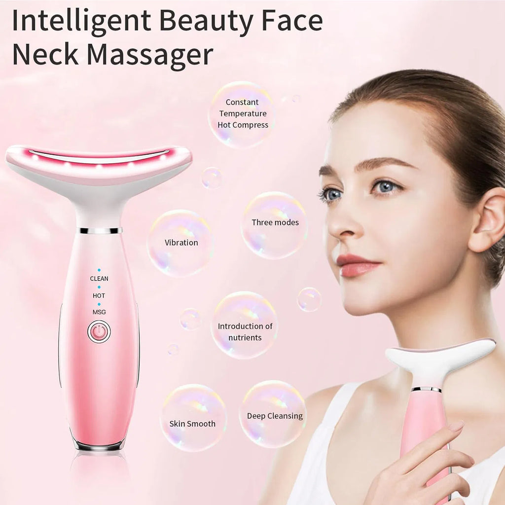 3-in-1 Heated Facial Massager with Vibration - Rechargeable Face Sculpting Tool for Skin Care