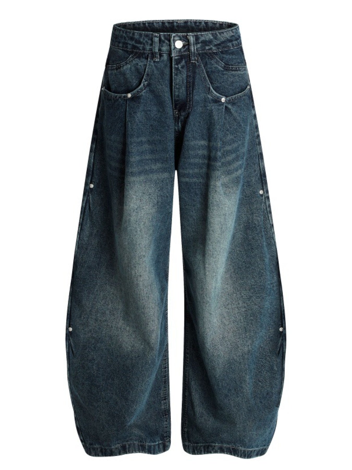 Men's Wide Leg Jeans – Oversized Cotton Blend with Pockets