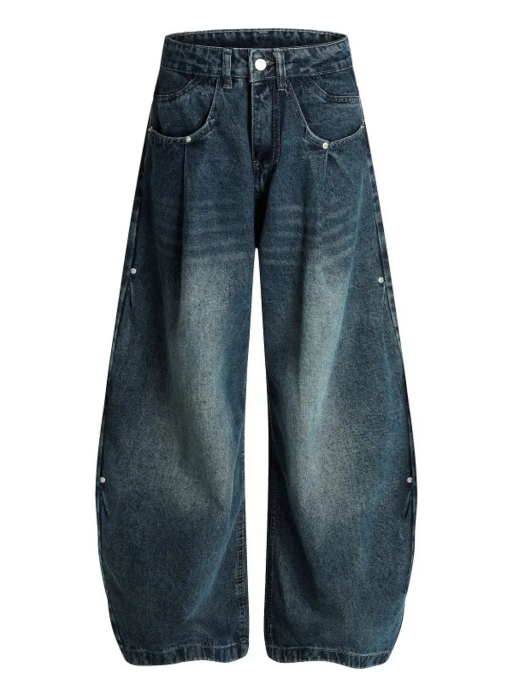 Men's Wide Leg Jeans – Oversized Cotton Blend with Pockets