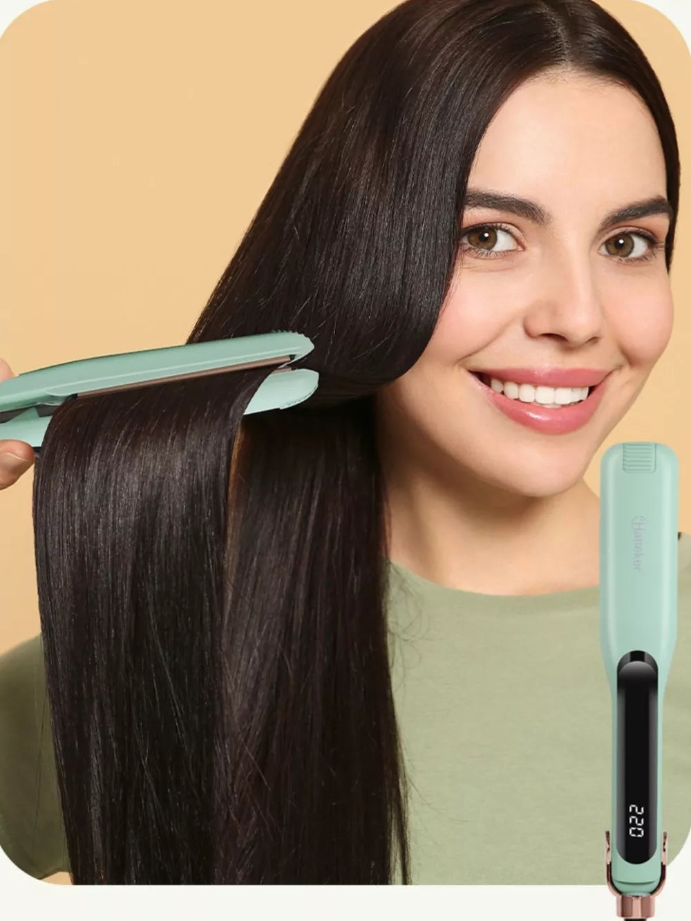 2-in-1 Adjustable Temperature Hair Straightener & Curler – Straight or Wavy, Your Choice