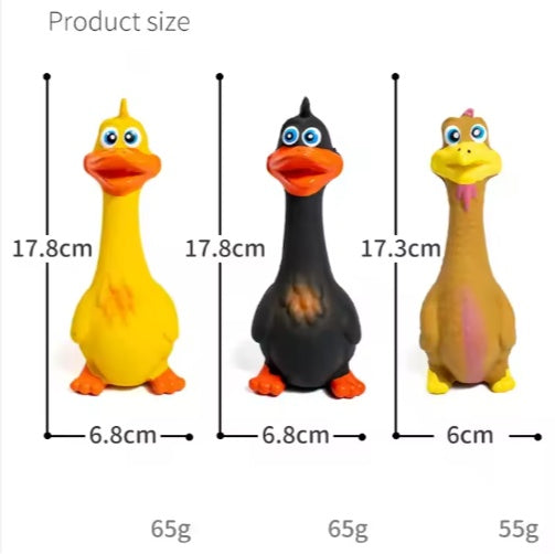 Squeaky Duck Dog Toy – Durable Latex Chew & Interactive Play Toy for Dogs