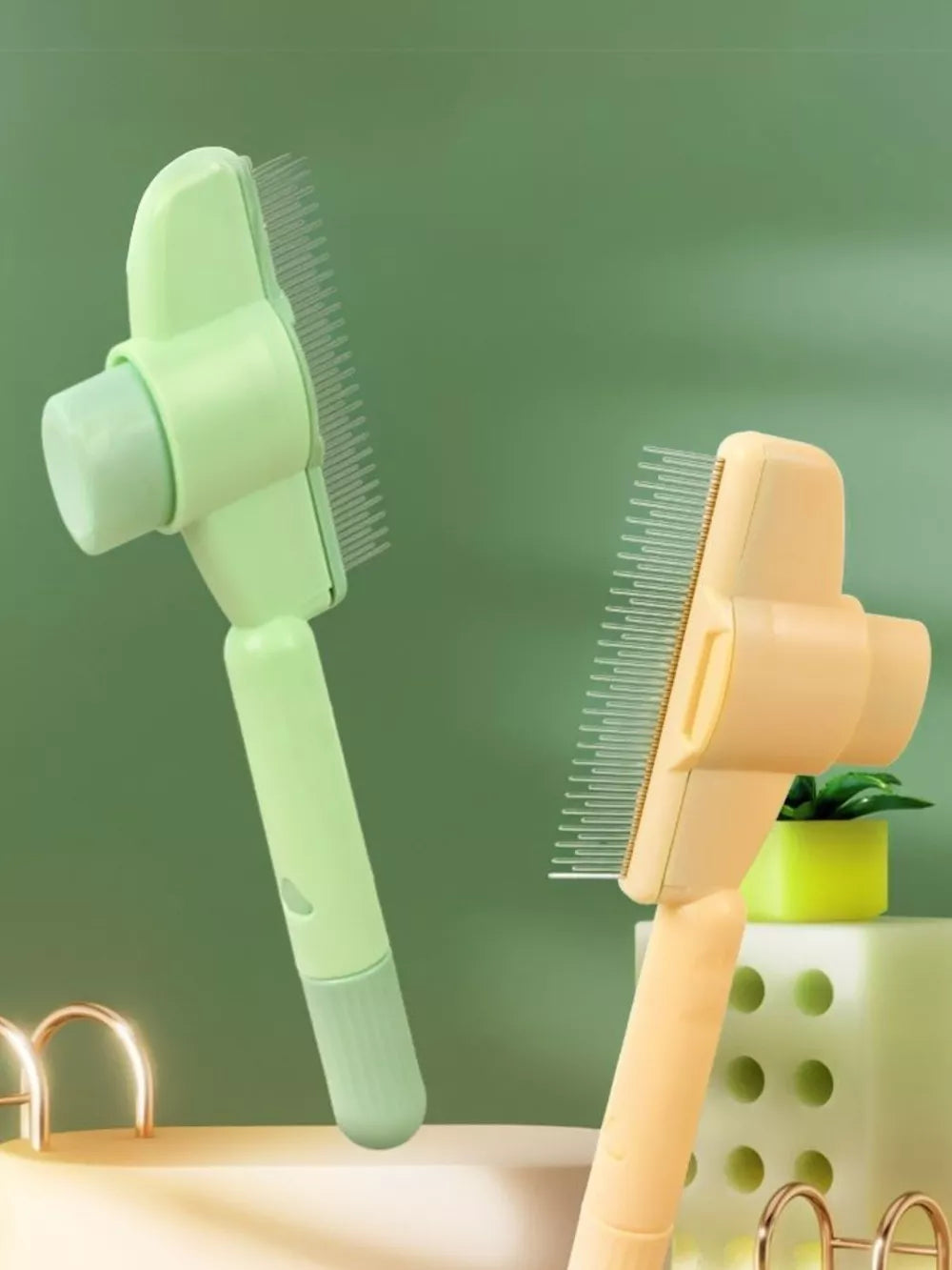 Self-Cleaning Slicker Pet Hair Remover Brush | Easy Grooming Brush for Dogs & Cats