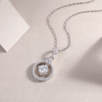 1 Carat Moissanite Pendant Necklace | Sterling Silver, Platinum Plated