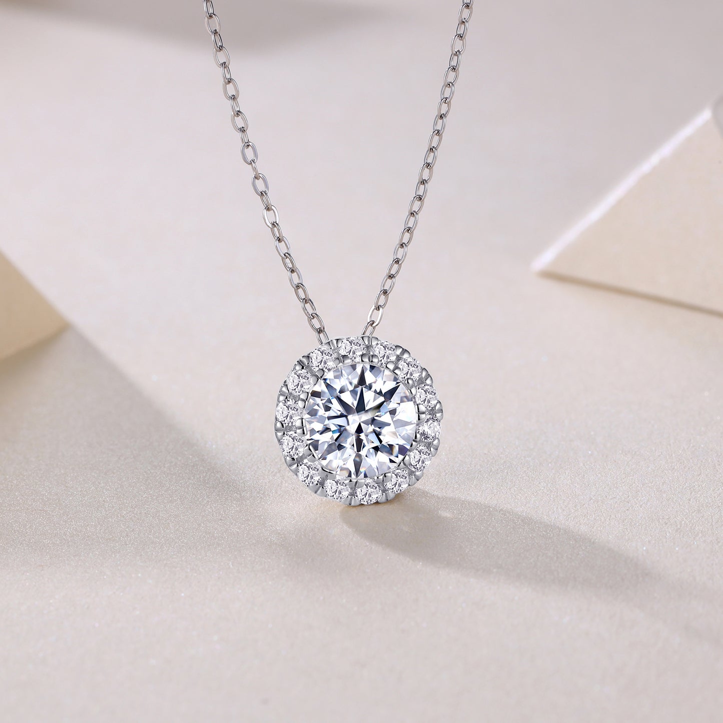2 Carat Moissanite Pendant Necklace – Sterling Silver | Diamond Alternative for Women