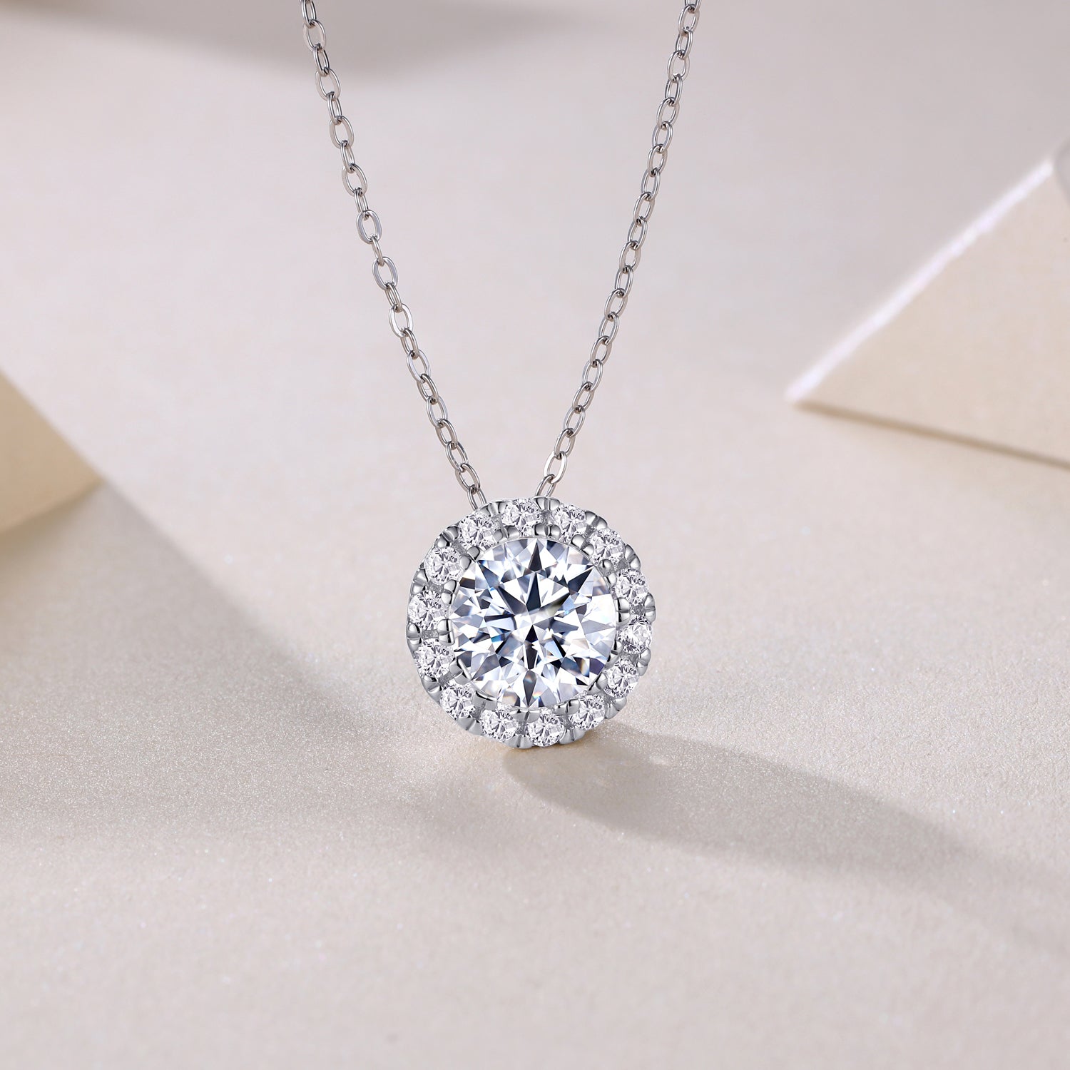 2 Carat Moissanite Pendant Necklace – Sterling Silver | Diamond Alternative for Women