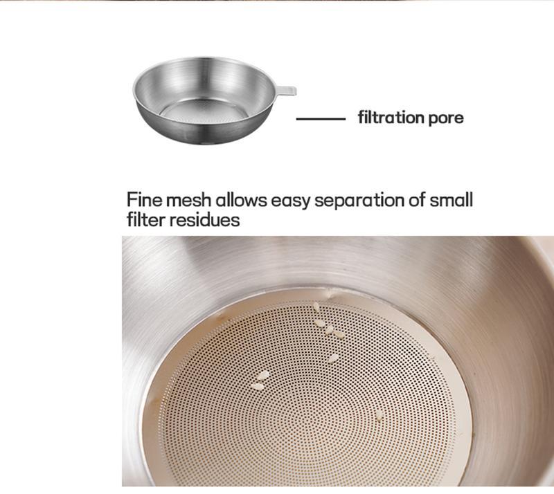 Stainless Steel Oil Strainer Pot with Lid | 67oz Large Capacity Grease Container | 304 Food-Grade Steel