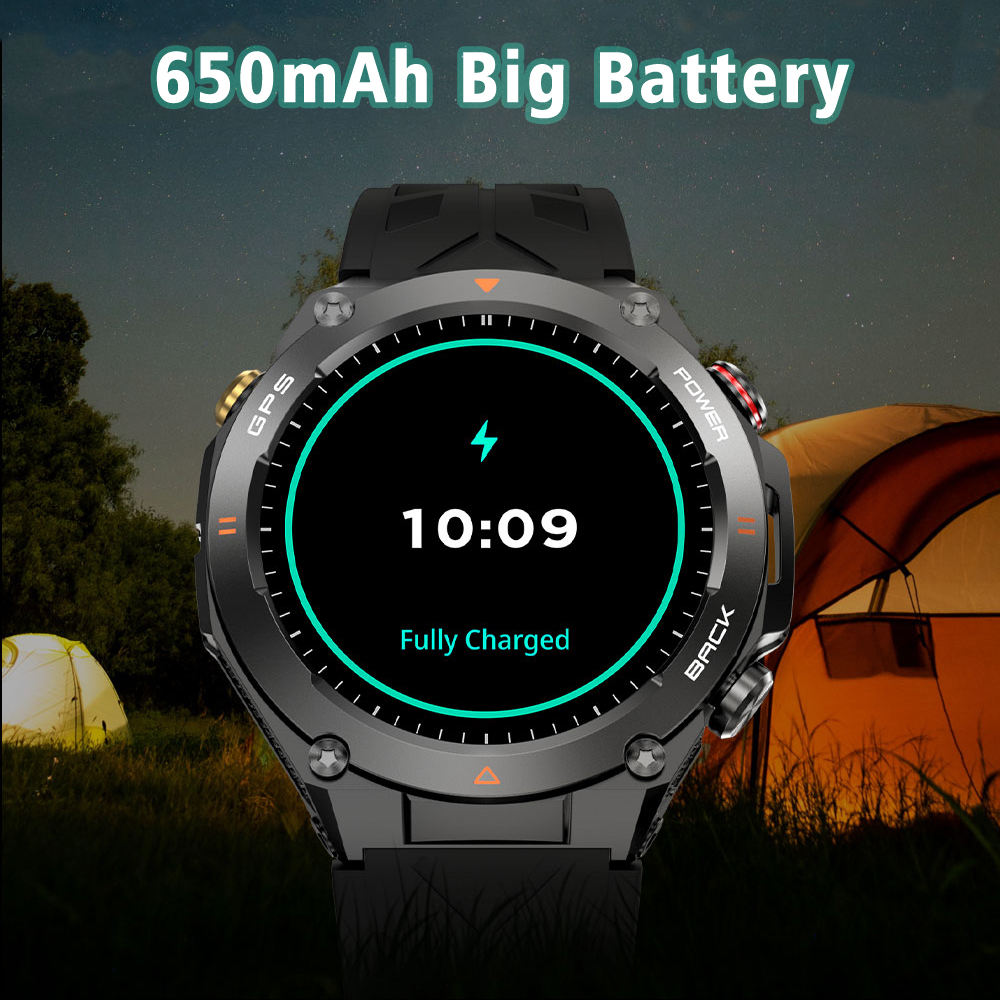 SENBONO GPS Smart Watch for Men – 1.45" HD Display, Built-In GPS, Altimeter, Barometer & Compass