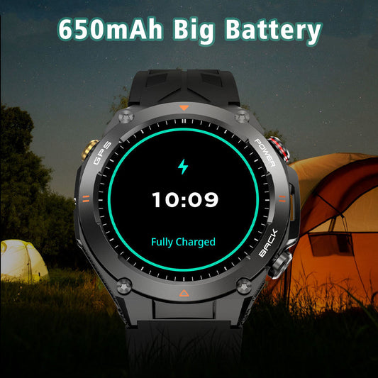 SENBONO GPS Smart Watch for Men – 1.45" HD Display, Built-In GPS, Altimeter, Barometer & Compass