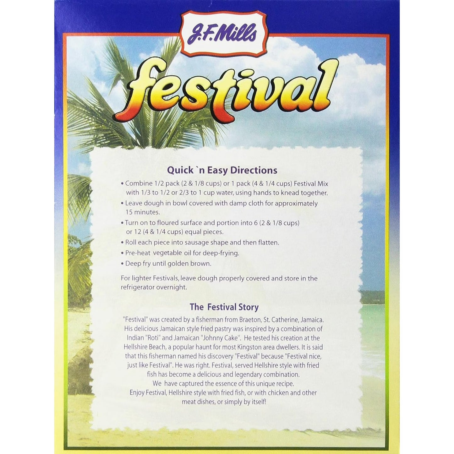 JF Mills Jamaican Festival Mix, 16 oz | Authentic Jamaican Festival Dumpling Mix
