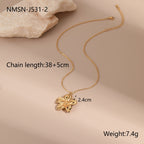 18K Gold Plated Flower Jewelry Set | Necklace, Earrings & Ring for Women
