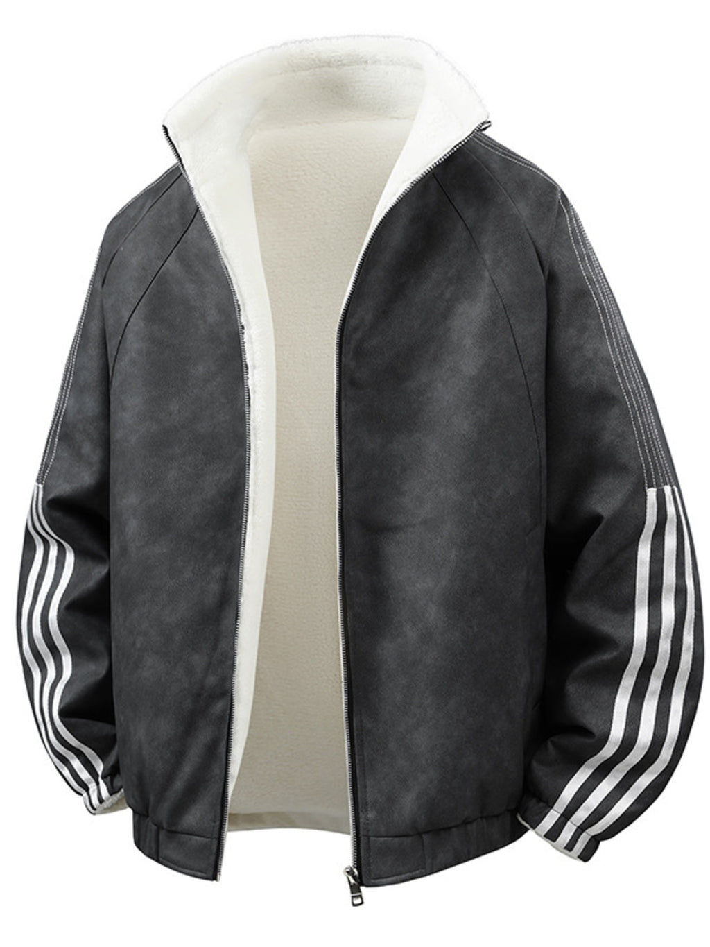 Men's Fleece-Lined Zip-Up Jacket – 100% Polyester Shell, Full Zip & Pocketed | Sizes M–2XL