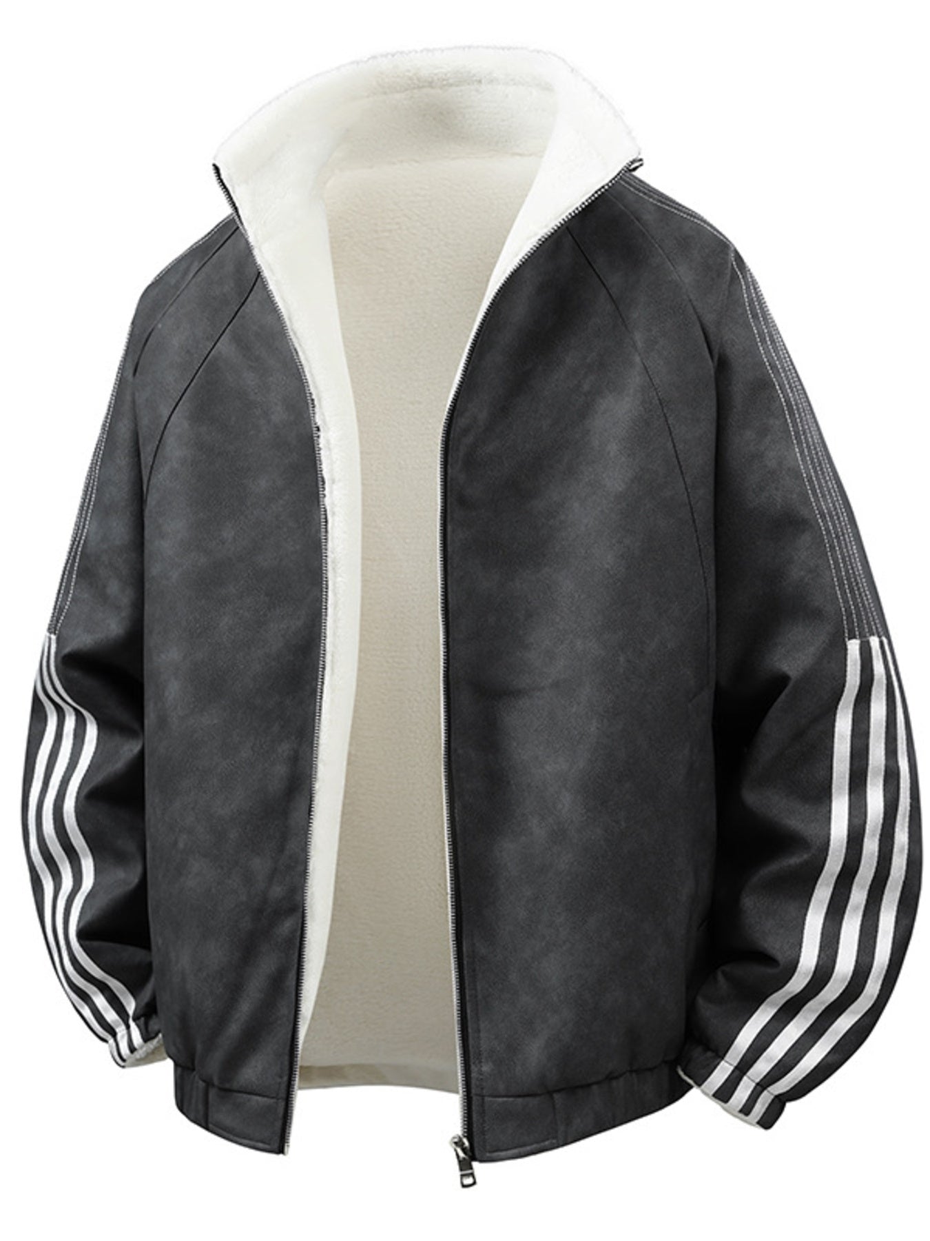 Men's Fleece-Lined Zip-Up Jacket – 100% Polyester Shell, Full Zip & Pocketed | Sizes M–2XL