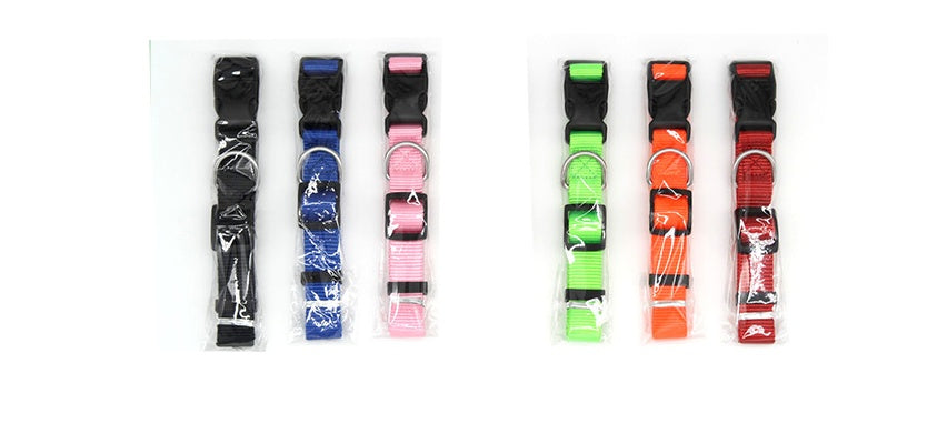 Adjustable Dog Collar – Durable Nylon | XS to XL | 6 Colors