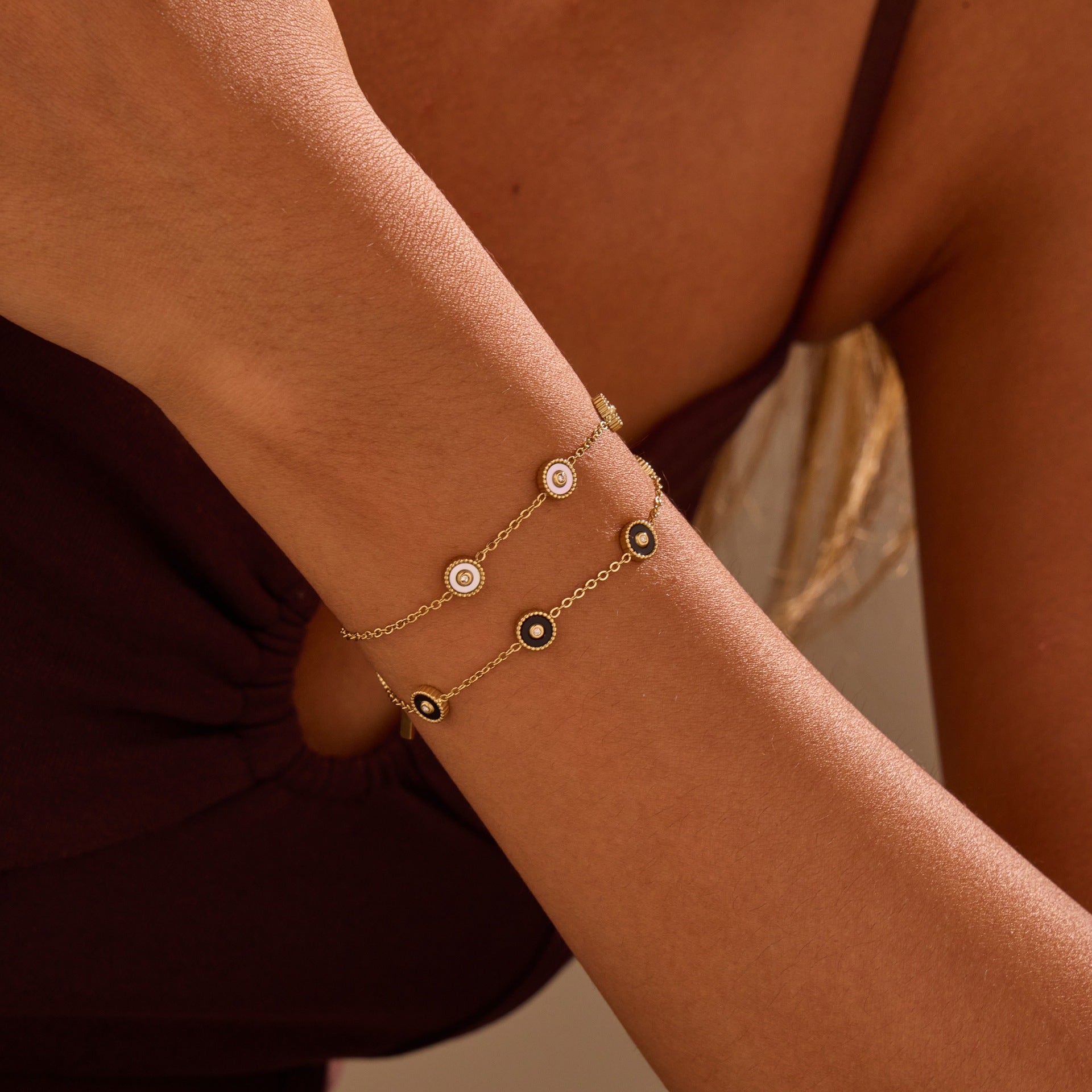 18K Gold-Plated Geometric Stainless Steel Bracelet for Women