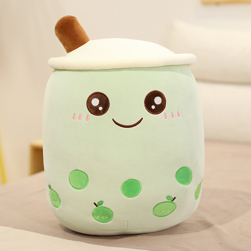 Boba Tea Plush Pillow - Cute Bubble Tea Stuffed Animal Cushion for Kids & Adults