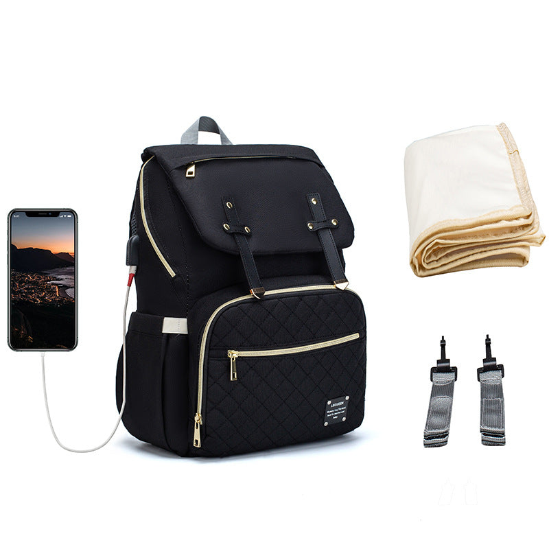 Multi-Pocket Diaper Bag Backpack - Large Capacity Travel Organizer for Moms