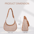 Woven Vegan Leather Hobo Bag - Soft Braided Tote with Spacious Interior