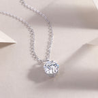 Moissanite Pendant Necklace – 925 Sterling Silver & Platinum Plated | 0.5–5 Carat