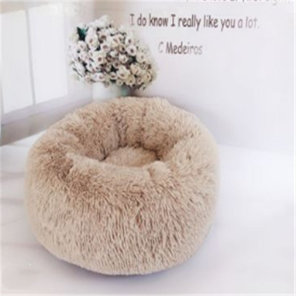 Plush Round Cat Bed – Ultra Soft Faux Fur Nest for Cats & Small Dogs