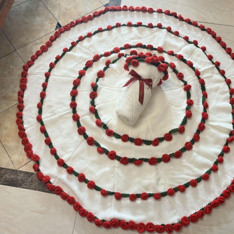 Rose Hand-Woven Blanket, Pure Handmade Blanket, Can Be Turned into a Bouquet of Roses Blanket,A Gift for the Object, Mother, Elders, a Special Gift