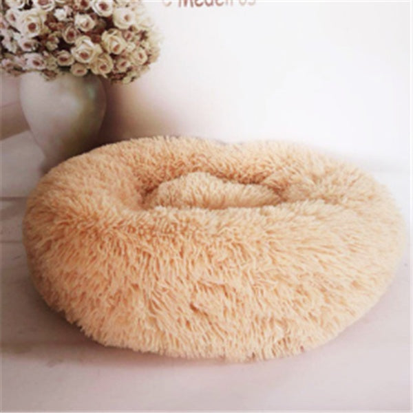 Plush Round Cat Bed – Ultra Soft Faux Fur Nest for Cats & Small Dogs