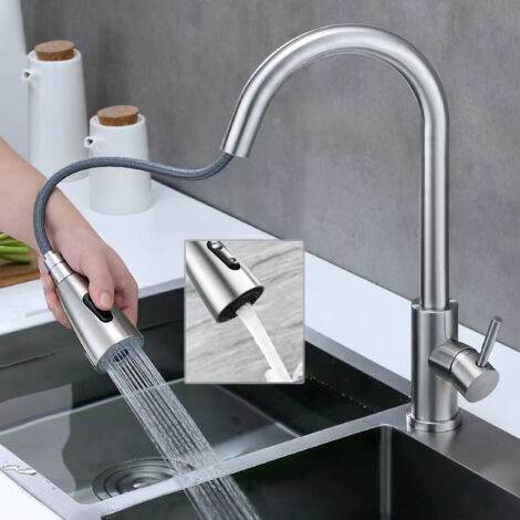 Touch Kitchen Faucet with Pull-Down Sprayer | Brushed Nickel SUS304 Stainless Steel | 2-Mode | 360° Swivel