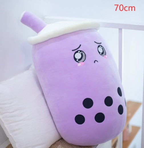 Boba Tea Plush Pillow - Cute Bubble Tea Stuffed Animal Cushion for Kids & Adults