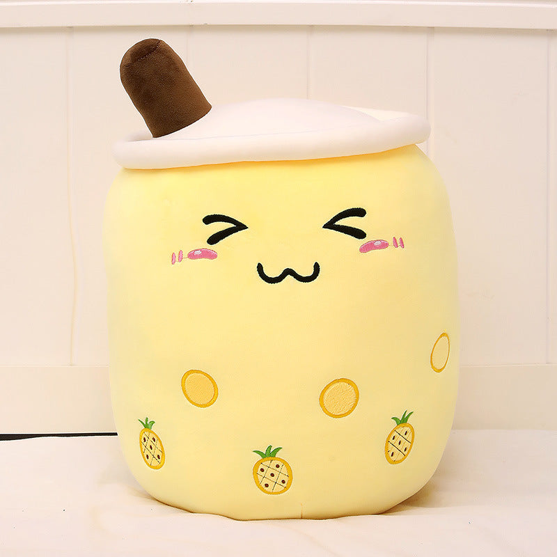Boba Tea Plush Pillow - Cute Bubble Tea Stuffed Animal Cushion for Kids & Adults