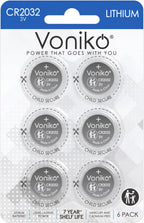 CR2032 3V Lithium Batteries 6 Pack for Child Safety, Compatible with Airtag, Key Fobs, Thermometers, Scales – 7 Years Shelf Life