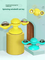 Interactive Windmill Cat Toy – LED Ball, Suction Cup & Catnip for Active Play