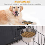 Stainless Steel Crate Bowl – Removable Hanging Feeder with Secure Clamp for Dogs & Cats, Medium