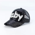 Satin Embroidered Baseball Cap – Unisex Letter Print Sun Hat