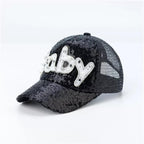 Satin Embroidered Baseball Cap – Unisex Letter Print Sun Hat