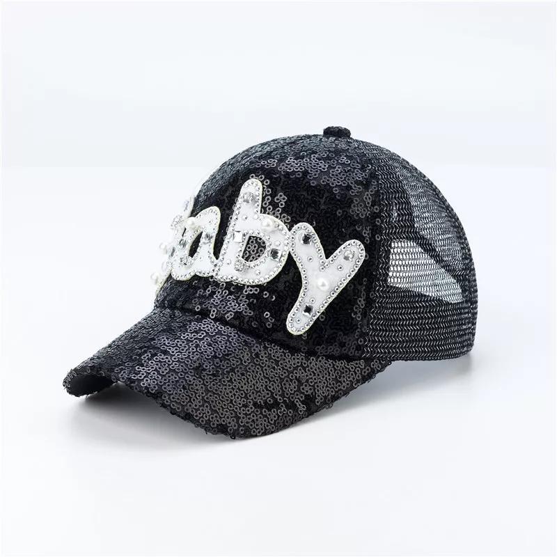 Satin Embroidered Baseball Cap – Unisex Letter Print Sun Hat
