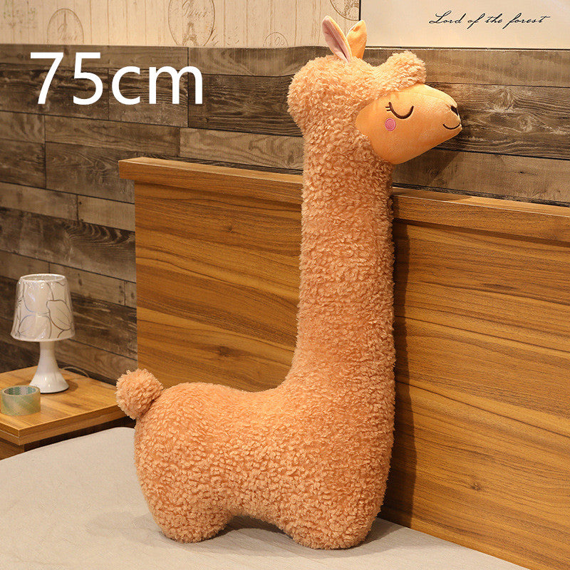 Giant Alpaca Plush Pillow - Soft Huggable Stuffed Animal Toy