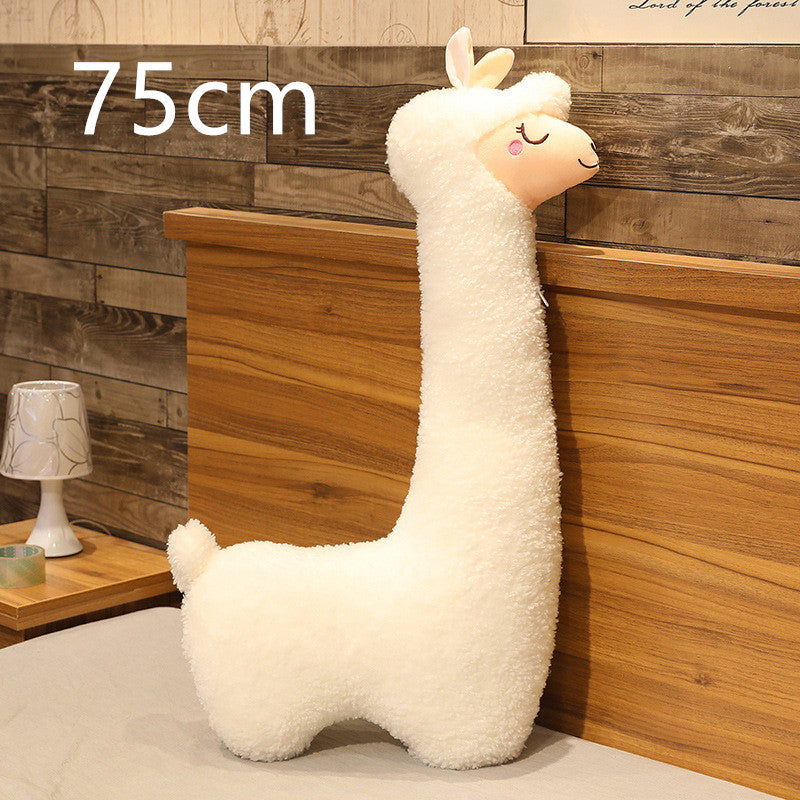 Giant Alpaca Plush Pillow - Soft Huggable Stuffed Animal Toy