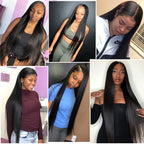 Long Straight Black Wig | Heat-Resistant Synthetic Fiber | Natural Look