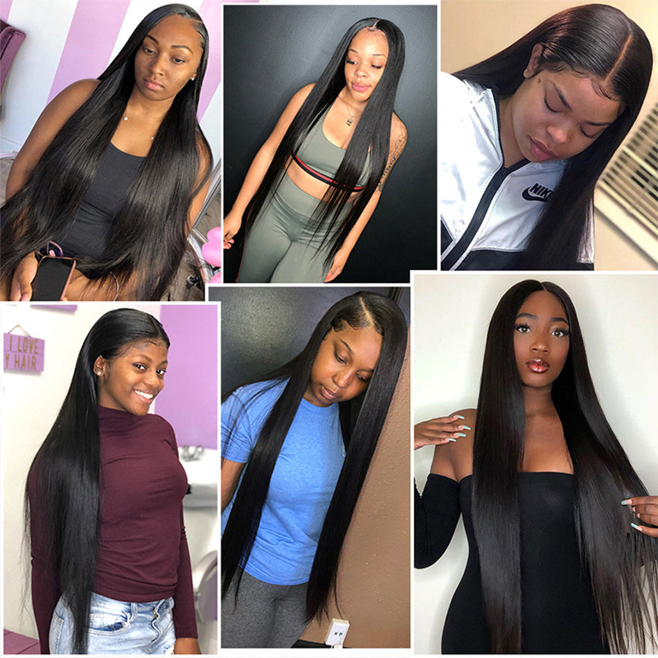 Long Straight Black Wig | Heat-Resistant Synthetic Fiber | Natural Look