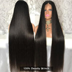 Long Straight Black Wig | Heat-Resistant Synthetic Fiber | Natural Look
