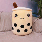 Boba Tea Plush Pillow - Cute Bubble Tea Stuffed Animal Cushion for Kids & Adults