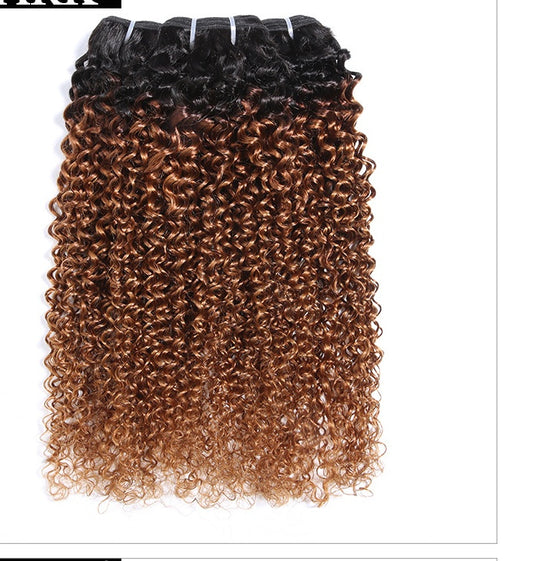 Human Hair Afro Kinky Curly Weave Bundle - Ombre T1B/30