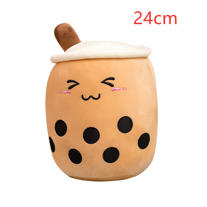 Boba Tea Plush Pillow - Cute Bubble Tea Stuffed Animal Cushion for Kids & Adults