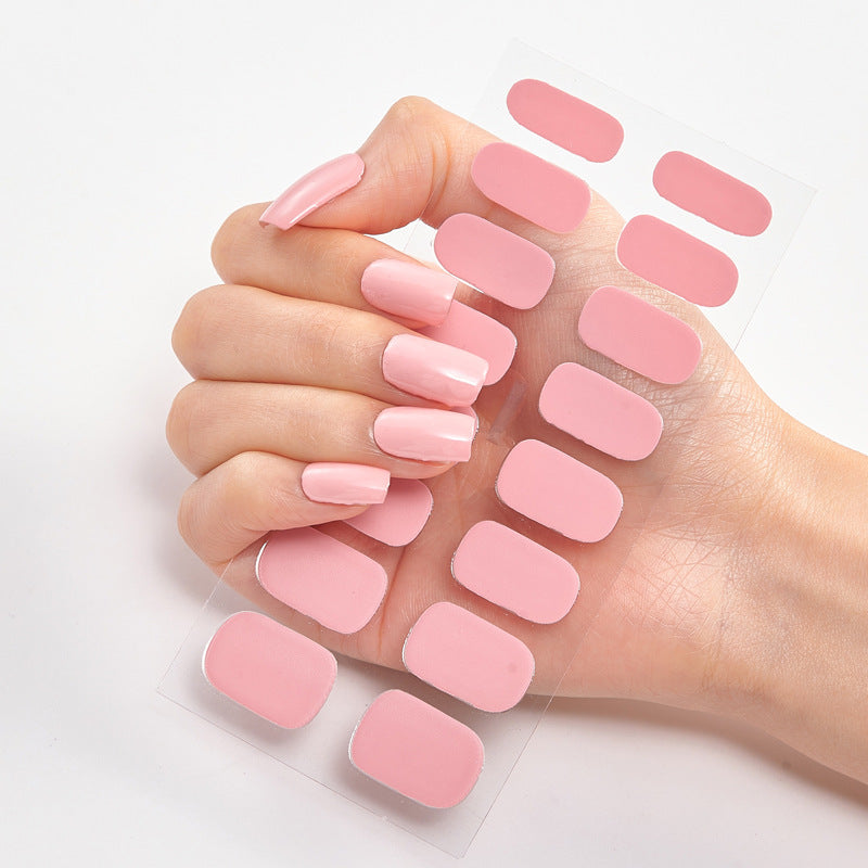 Pure Color Nail Stickers – 16 Solid Shades | Press-On Nail Art Strips