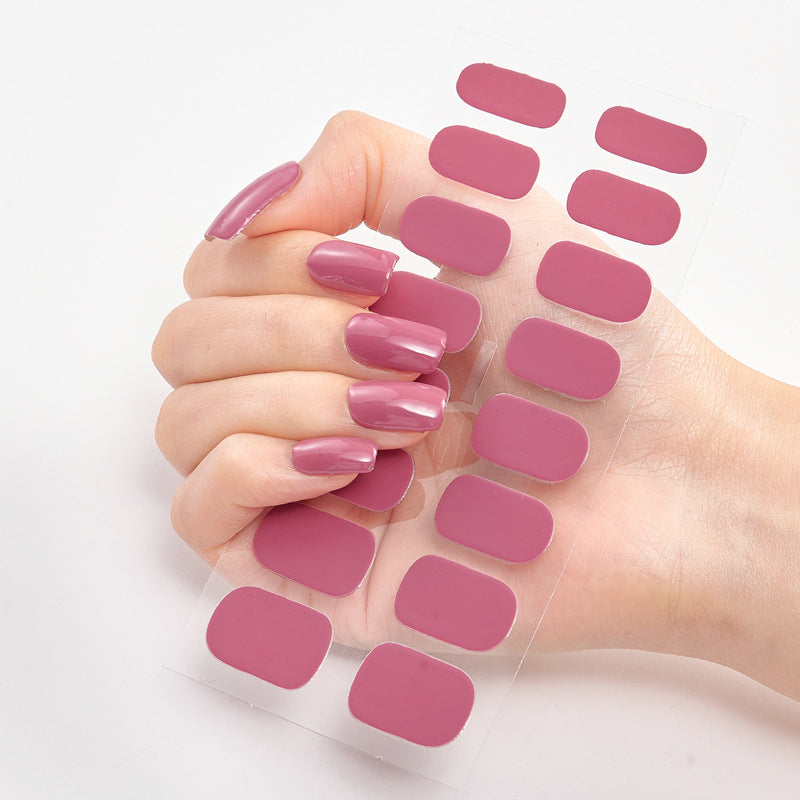 Pure Color Nail Stickers – 16 Solid Shades | Press-On Nail Art Strips