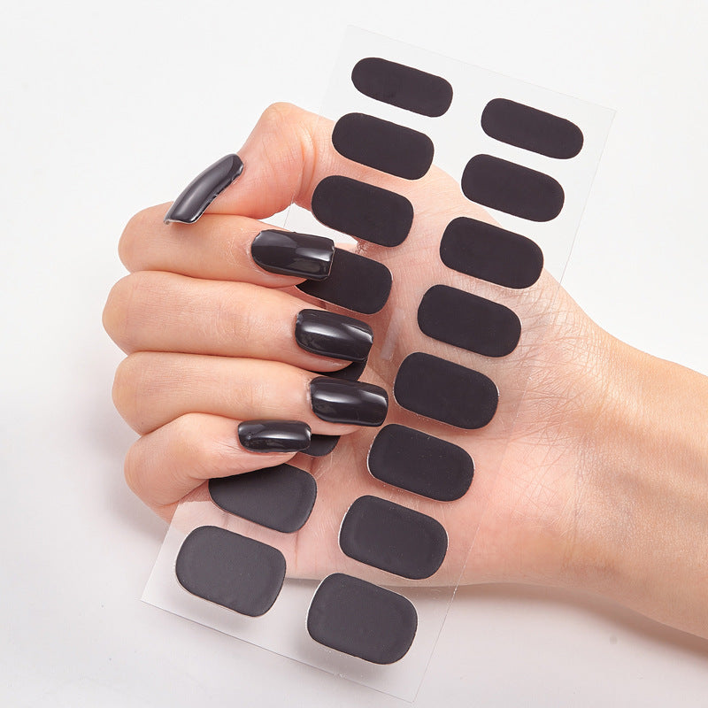 Pure Color Nail Stickers – 16 Solid Shades | Press-On Nail Art Strips