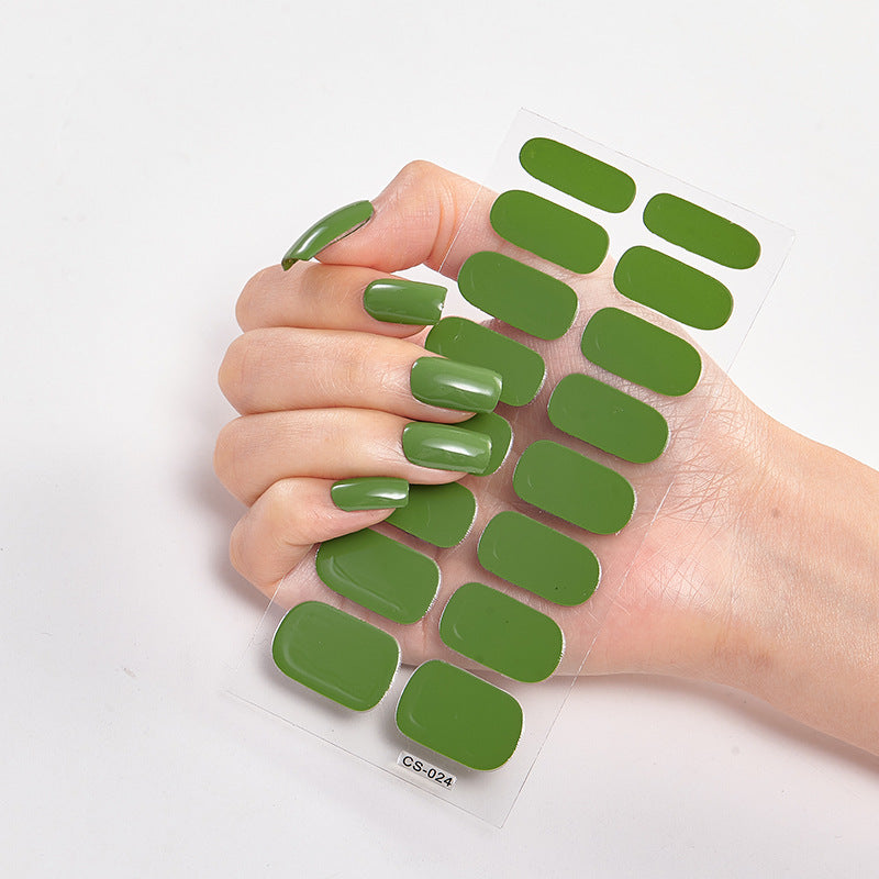 Pure Color Nail Stickers – 16 Solid Shades | Press-On Nail Art Strips