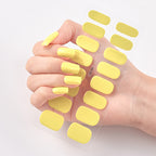 Pure Color Nail Stickers – 16 Solid Shades | Press-On Nail Art Strips